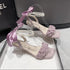 Ladies Aesthetic Slid On Pearl And Ribbons Straps Heels